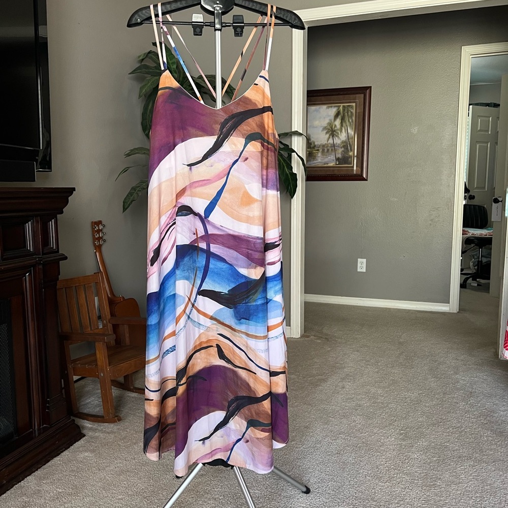 Soma Bra Dress. Colorful Strappy Maxi Dress. XL